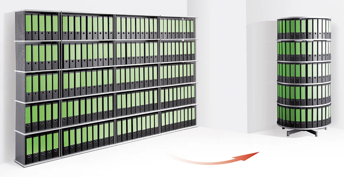 La colonne rotative BasicFile 80 offre un classement circulaire compact