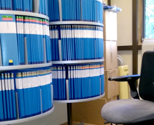 Classeur rotatif et ergonomique pour manipulation ergonomique de dossiers